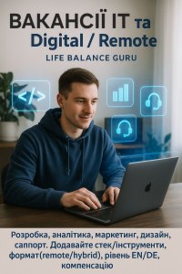 ВАКАНСІЇ IT та Digital / Remote — робота для українців у Німеччині та Європі