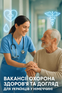 Вакансії охорона здоров’я та догляд для українців у Німеччині