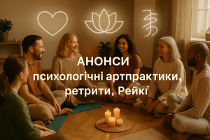 Група людей у затишному просторі на психологічній арт-практиці та ретриті майндфулнес з елементами Рейкі – анонси подій для українців у Німеччині на форумі Life-Balance.Guru.